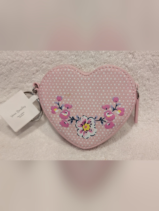 Vera Bradley Handbags - Vera Bradley Pink Heart Shaped Bag Charm/Coin Purse BRAND NEW WITH TAG